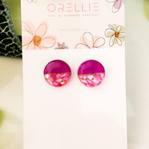 Discover our collection of Resin Circle stud earrings, available in various vibrant colors. Handcrafted by Orellie in New Zealand, these earrings are perfect for adding a touch of elegance and fun to your look.