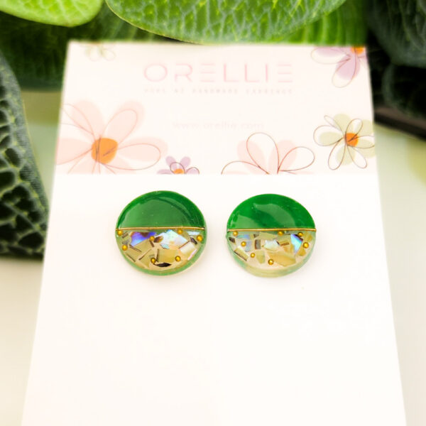 Discover our collection of Resin Circle stud earrings, available in various vibrant colors. Handcrafted by Orellie in New Zealand, these earrings are perfect for adding a touch of elegance and fun to your look.