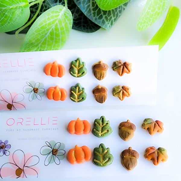 Autumn Harvest & Halloween Mini Stud Earring Set - Image 2