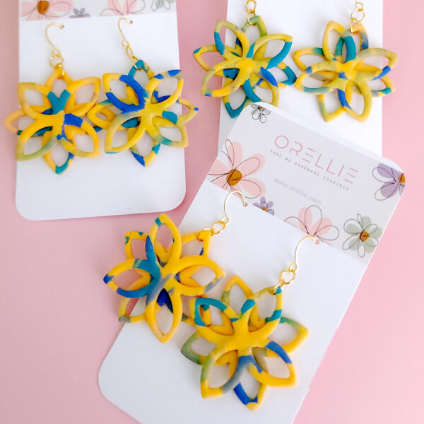 Make a statement with the intricate Star Nest earrings by Orellie. Featuring a stunning design and vibrant hues, these lightweight earrings are perfect for adding elegance and charm to any outfit.