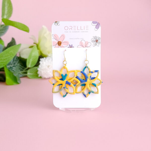 Make a statement with the intricate Star Nest earrings by Orellie. Featuring a stunning design and vibrant hues, these lightweight earrings are perfect for adding elegance and charm to any outfit.