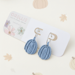 Celebrate Halloween with elegance. These handmade terracotta pumpkin earrings feature botanical embossing for a rustic, minimal, and seasonal look. Perfect for fall lovers!