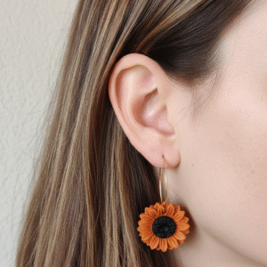 Celebrate the season with Sunflower Halloween earrings! Handmade in NZ, these lightweight polymer clay earrings bring bright floral charm to your spooky season.