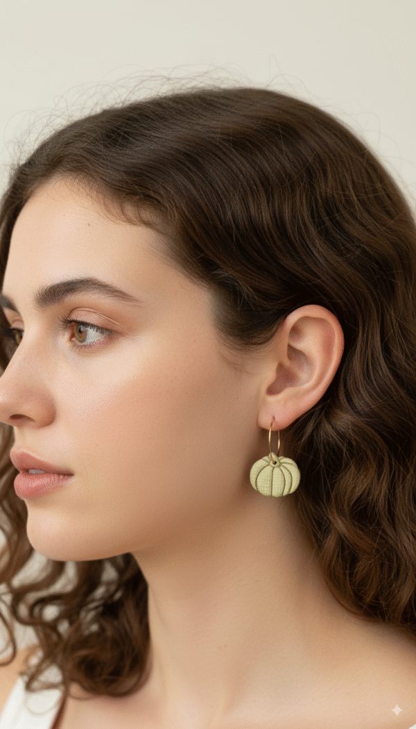 Celebrate the season with these handmade Halloween pumpkin earrings from Orellie. Lightweight, hypoallergenic, and available in vibrant fall colors – perfect for autumn vibes.